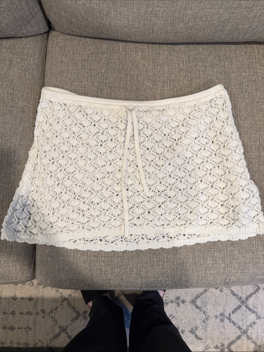 Women’s Cream Crochet Mini Skirt Coverup